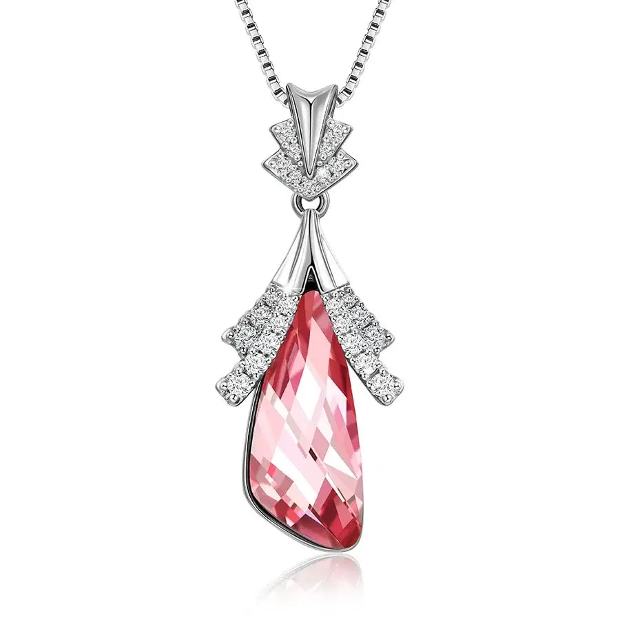 Rhodium Crystal Necklace – Birthday Gift for Girls