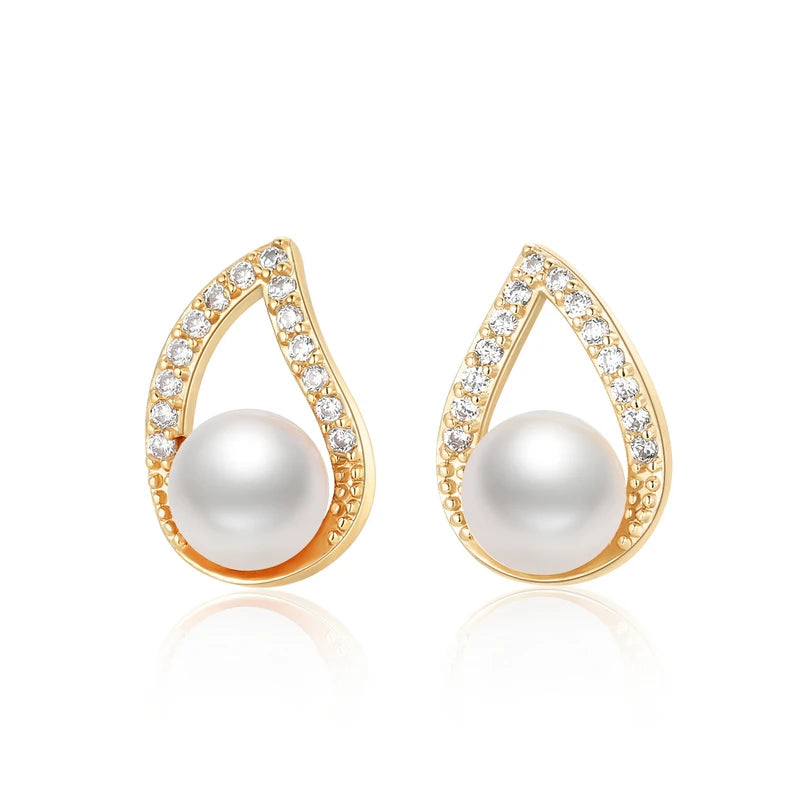 Natural Freshwater Pearl Earrings for Women – Elegant Jewelry Gift