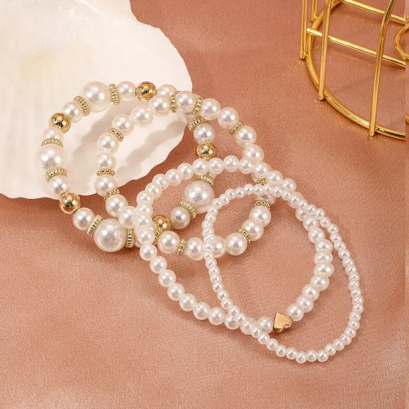 Timeless Romance Pearl Layering Bracelet Collection