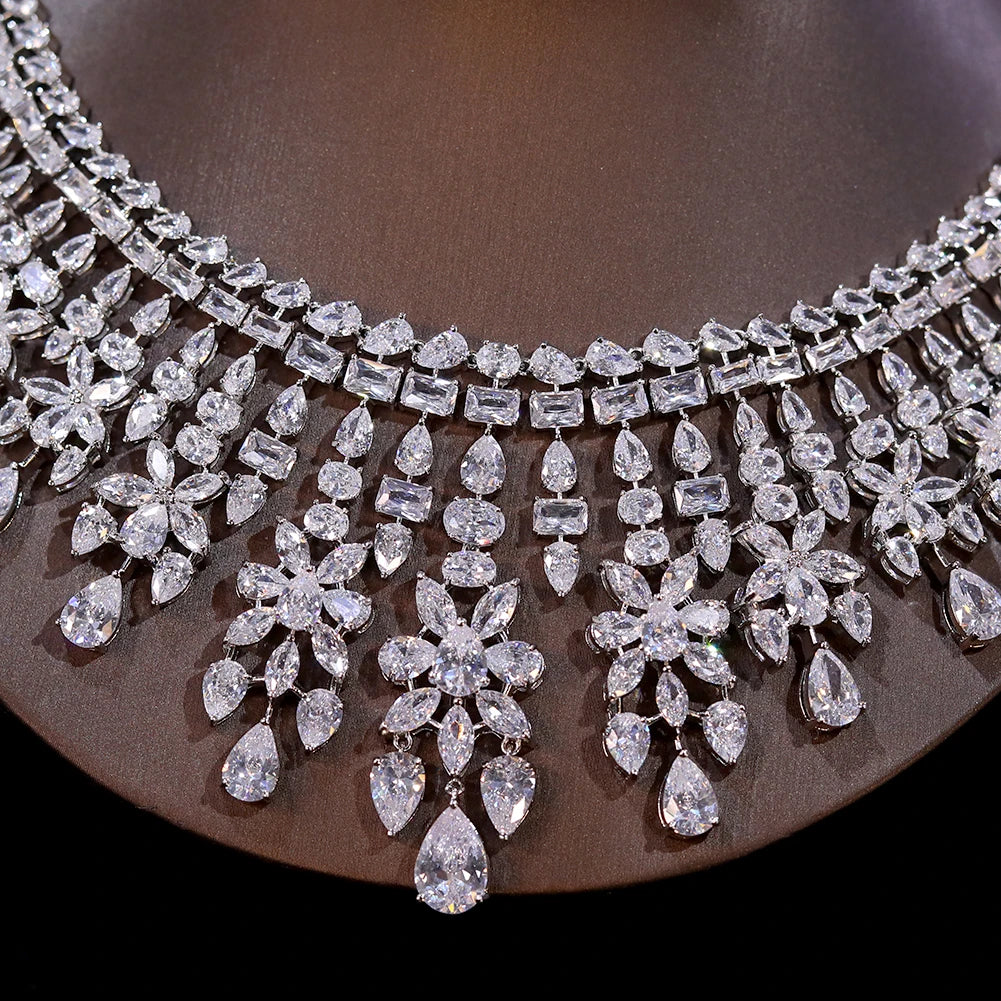 Luxury African Dubai Wedding Necklace & Earrings Set for Women