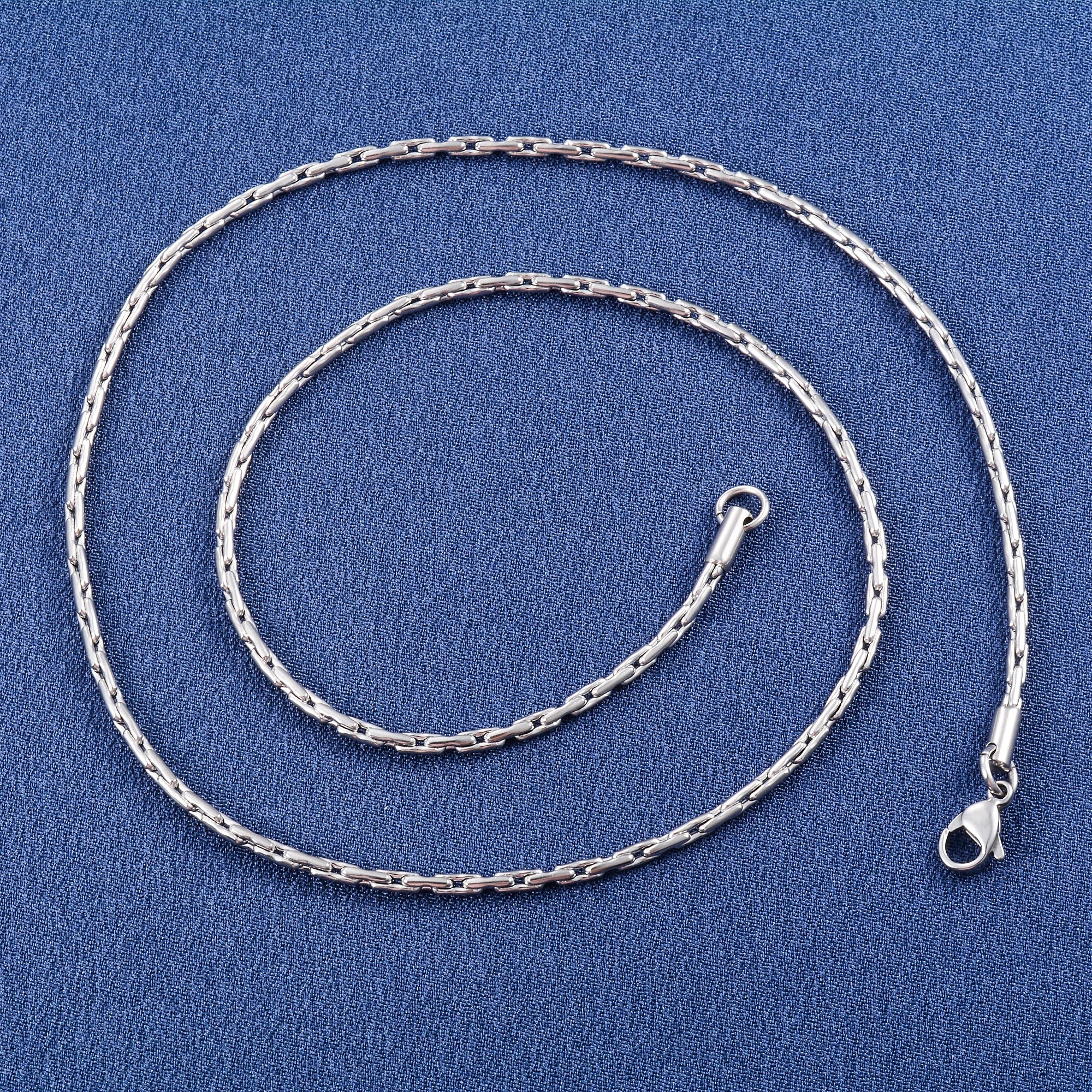 Stainless Steel Thin Cable Chain Necklace – Silver Choker for Men and Women