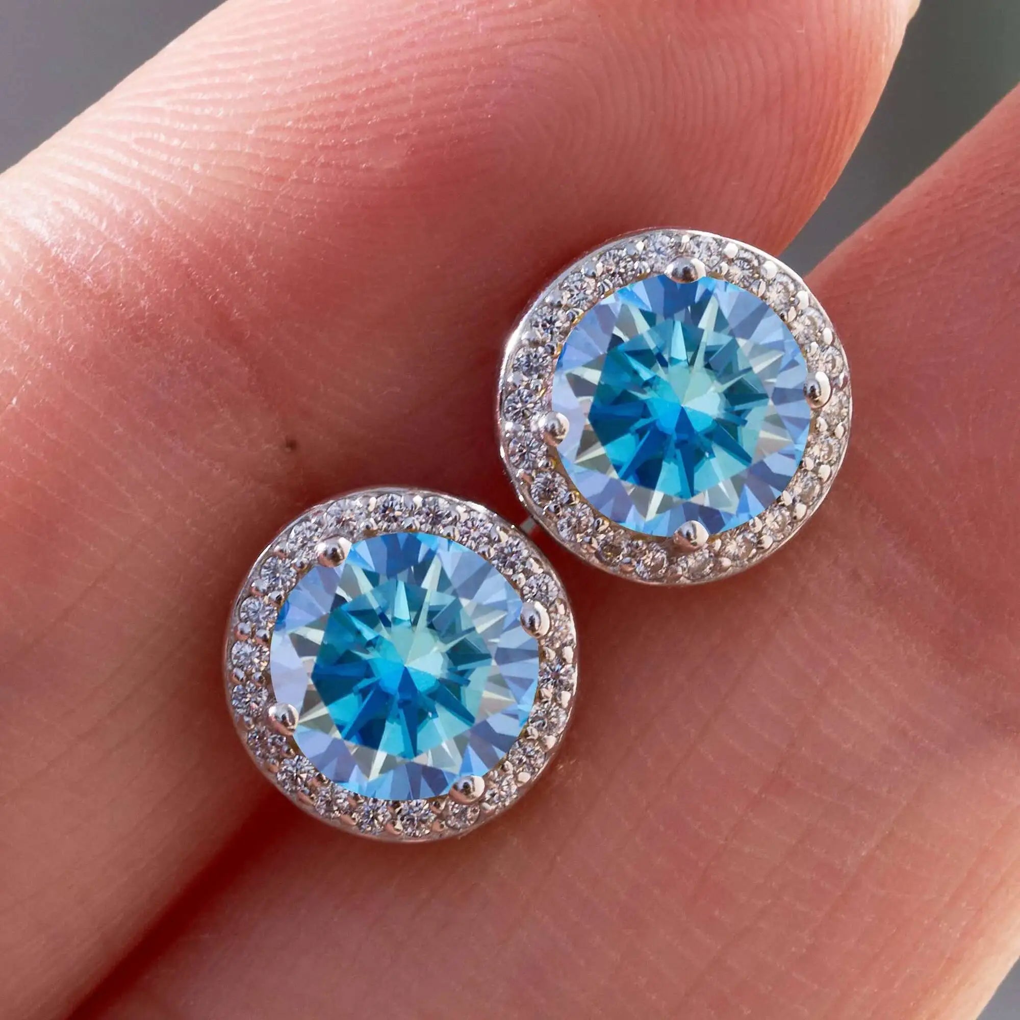 Luxury Sterling Silver Moissanite Round Earrings – Daily Wear Bridal Gift