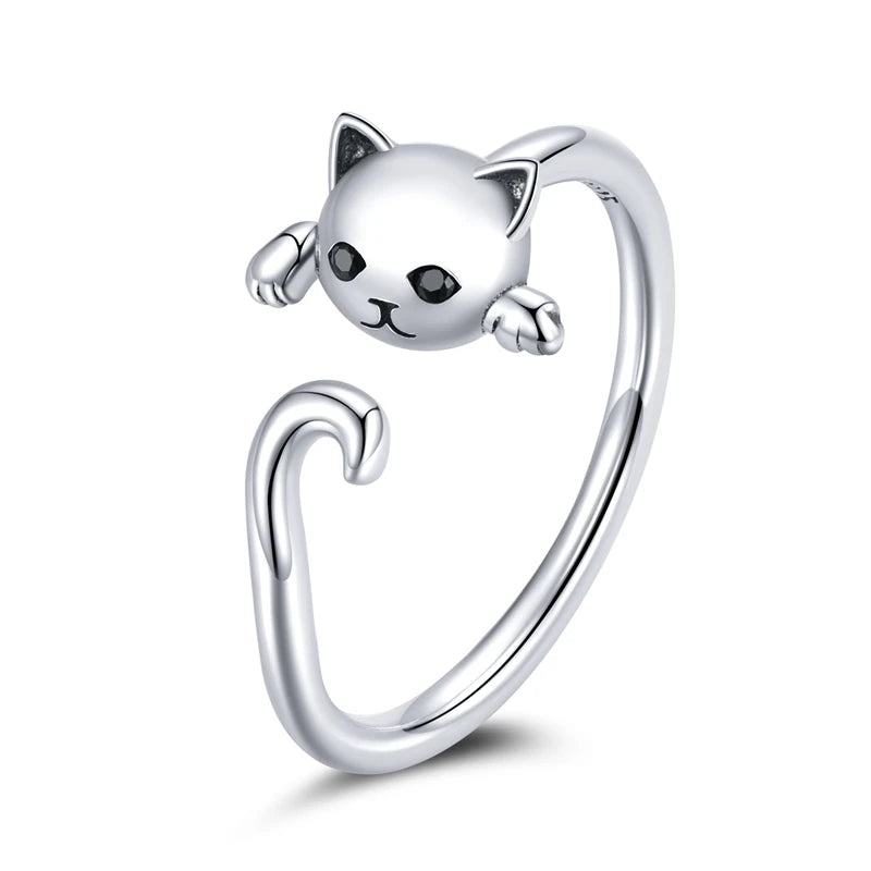 Women’s Adjustable Sterling Silver Zircon Stackable Engagement Ring