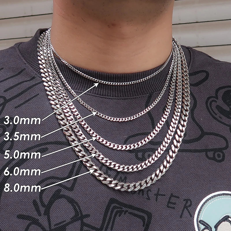 Gold Plated Stainless Steel Cuban Link Chain Necklace