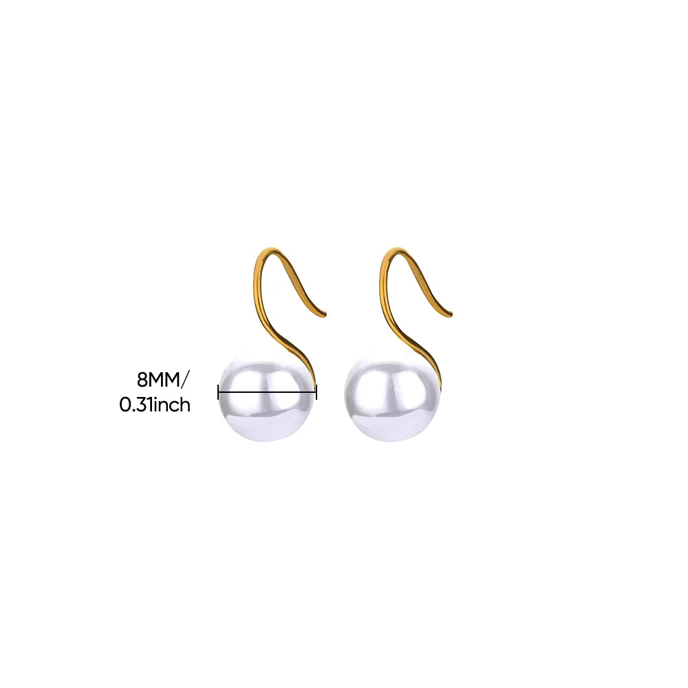 Baroque Pearl Circle Earrings for Women – Vintage Punk Clip-On