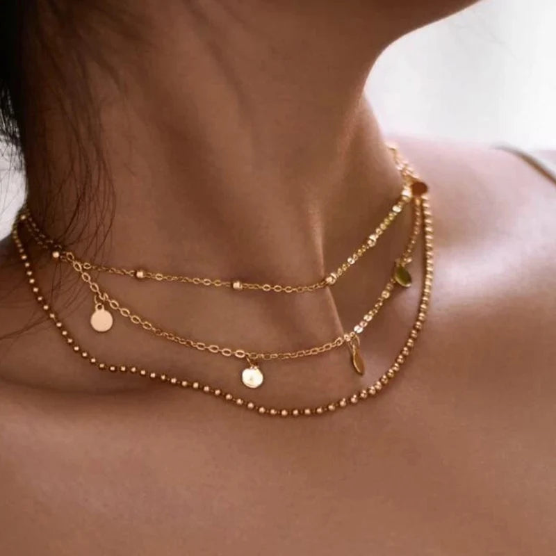 Multilayer Crystal Butterfly Heart Pendant Necklace for Women