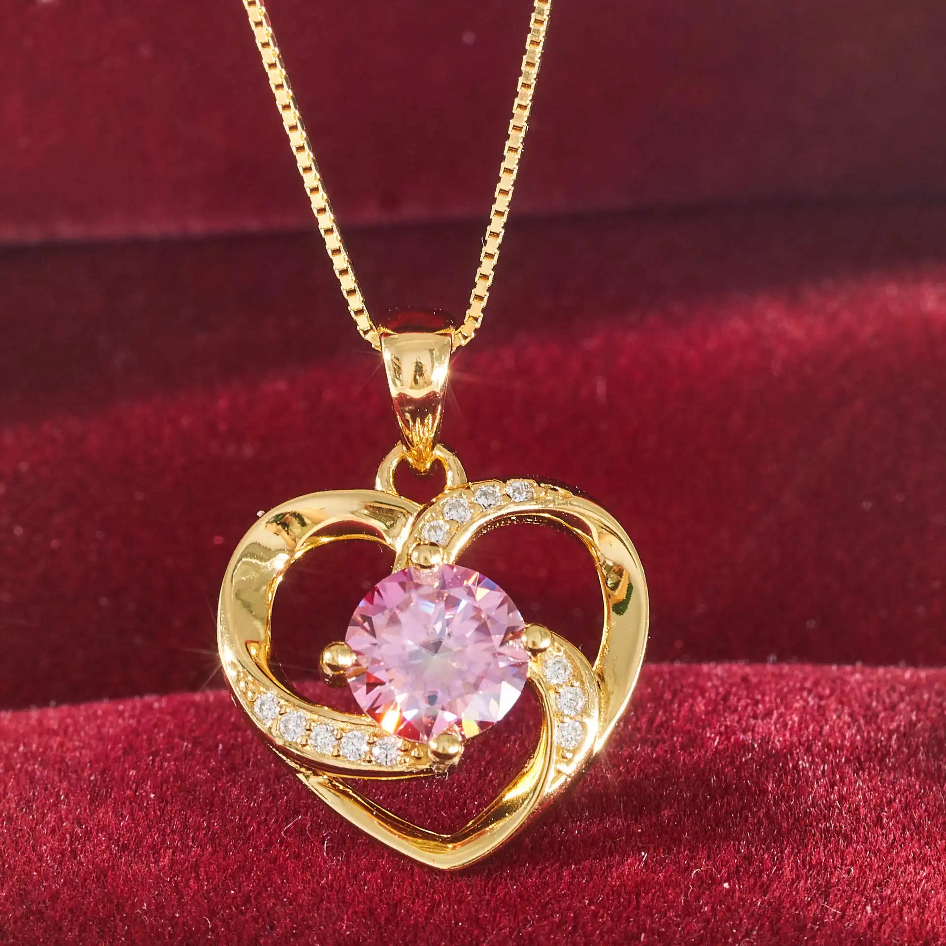 1CT Moissanite Heart Pendant Necklace – 925 Silver, Gold Plated