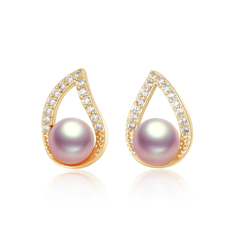 Natural Freshwater Pearl Earrings for Women – Elegant Jewelry Gift