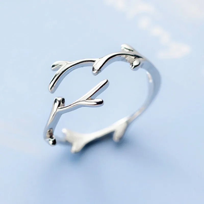 Mermaid Whale Tail Moonstone Stackable Ring – Blue Green Silver