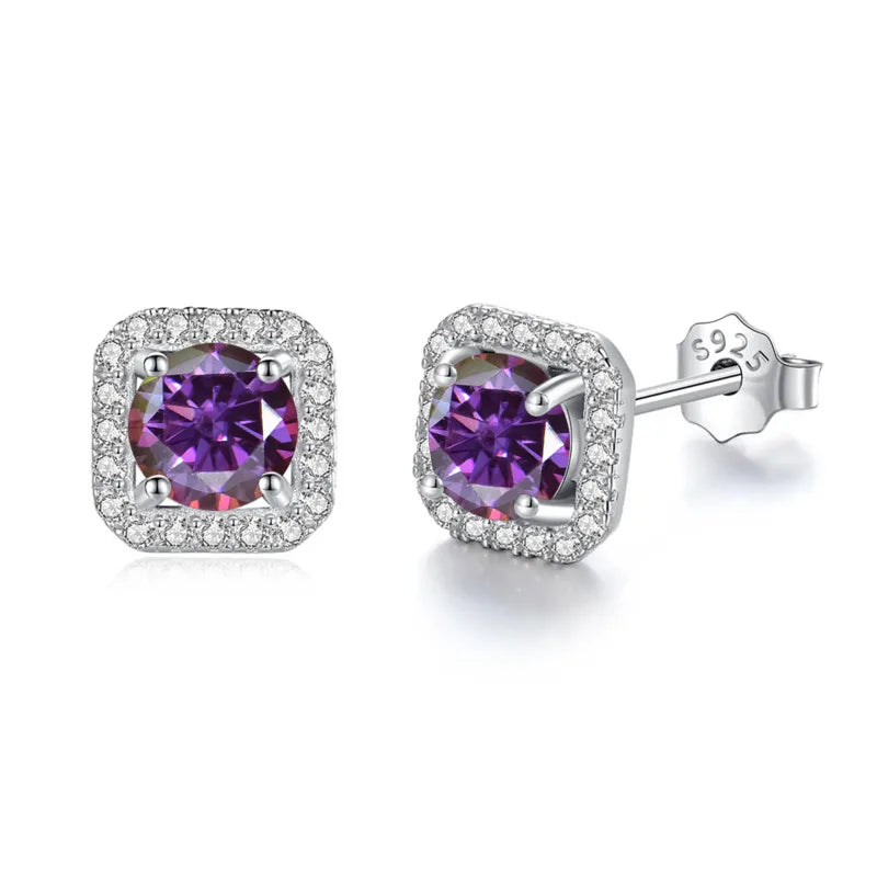 Premium Moissanite Diamond Stud Earrings for Women Sterling Silver