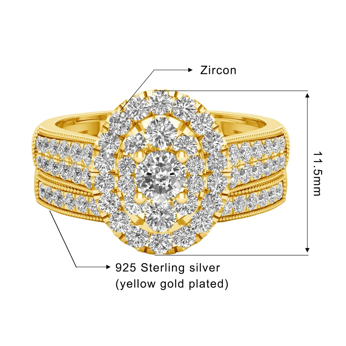 Luxury Moissanite Engagement and Wedding Ring Set in Sterling Silver