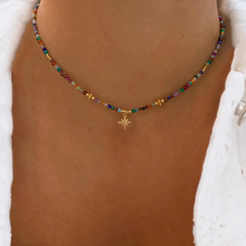 Bohemian Multilayer Crystal Drop Necklace for Women
