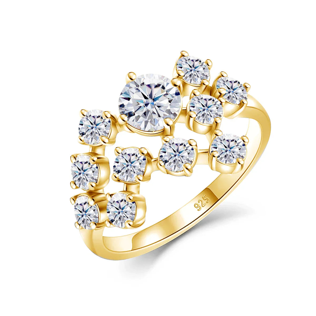 Luxury Moissanite Infinity Engagement Ring and Silver Wedding Band for Women