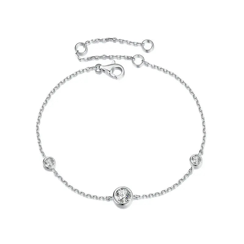 Sterling Silver Moissanite Bracelet – Women’s Diamond Jewelry