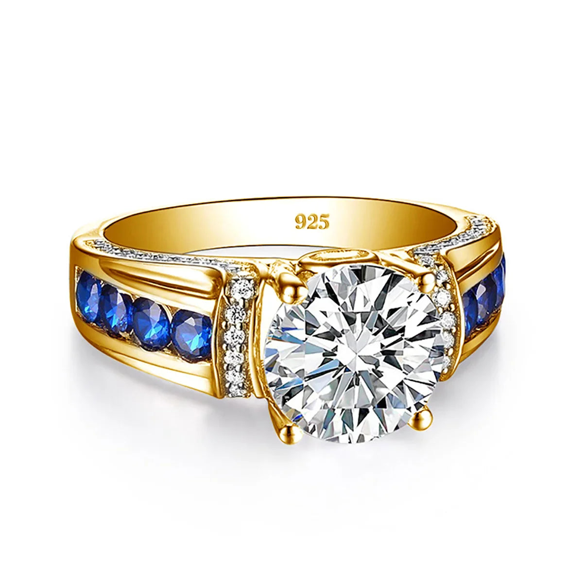 Luxury Moissanite Engagement and Wedding Ring in Sterling Silver