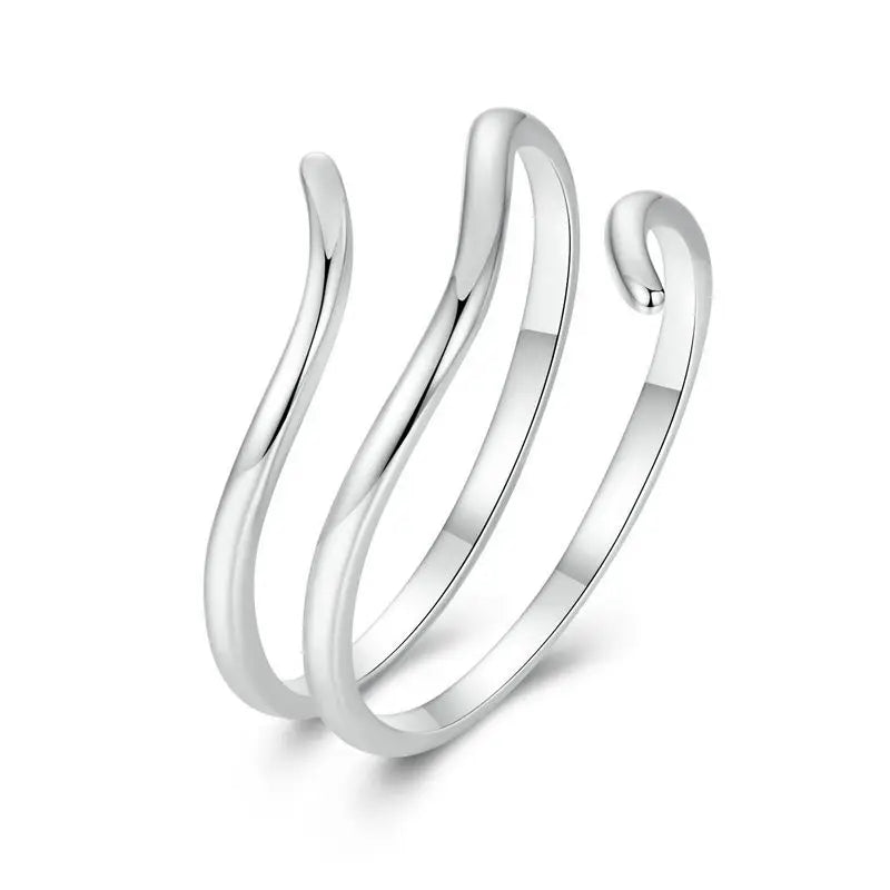 Women’s Adjustable Sterling Silver Zircon Stackable Engagement Ring