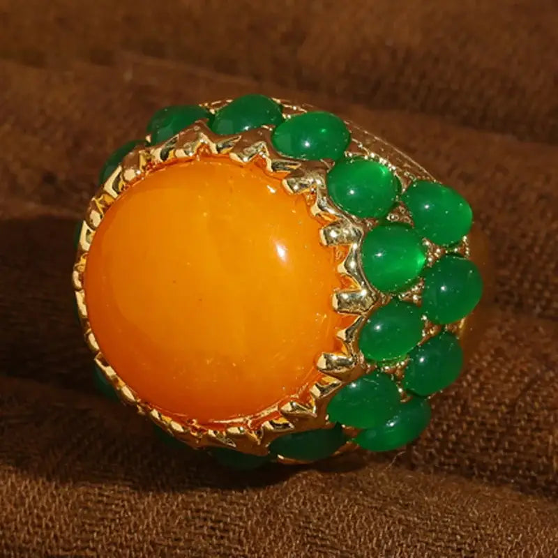 Vintage Orange Stone Ring – Summer Jewelry for Women