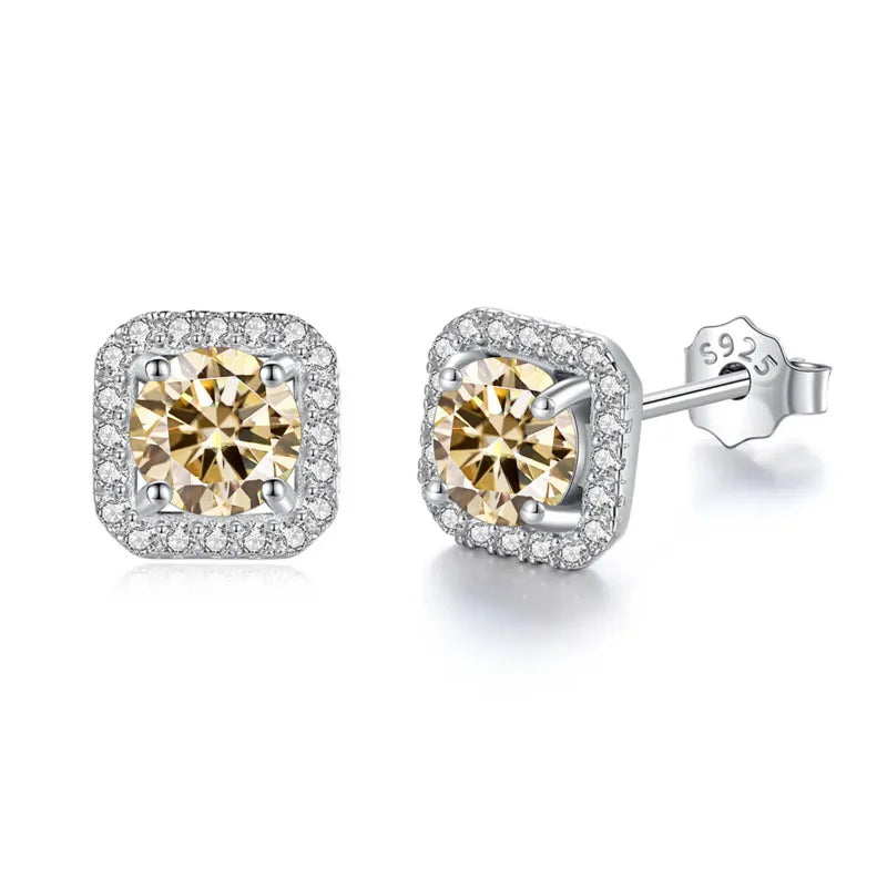 Premium Moissanite Diamond Stud Earrings for Women Sterling Silver