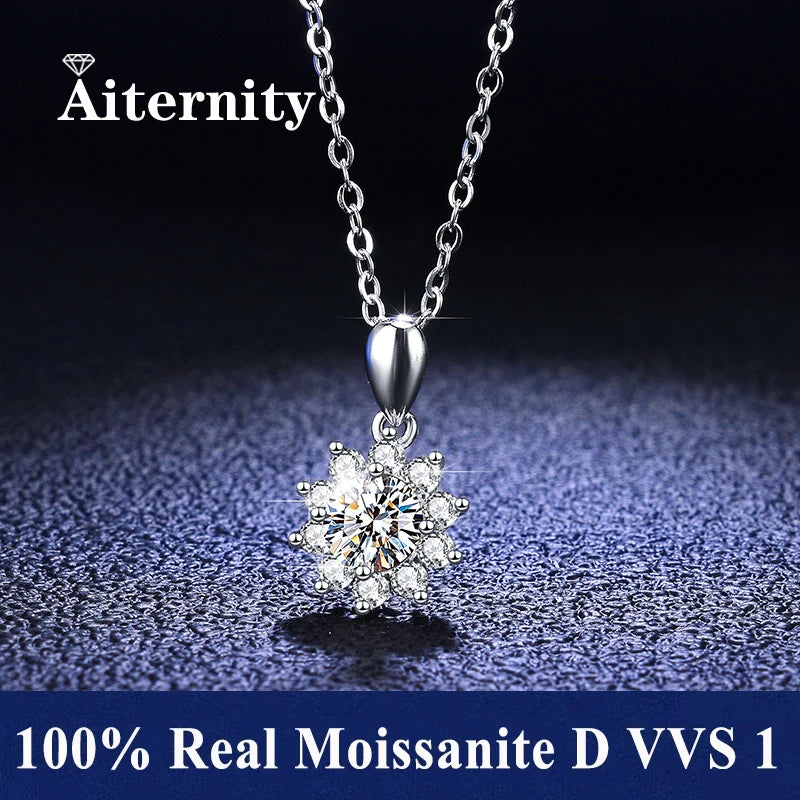 1ct Moissanite Square Necklace – 925 Silver, Trendy & Elegant