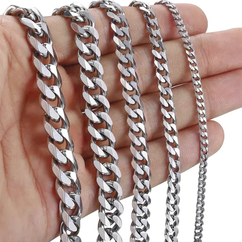 Gold Plated Stainless Steel Cuban Link Chain Necklace