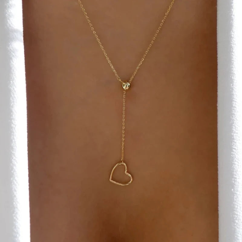 Multilayer Crystal Butterfly Heart Pendant Necklace for Women