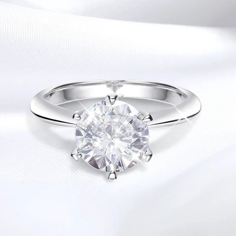 Luxury Moissanite Solitaire Engagement and Wedding Ring