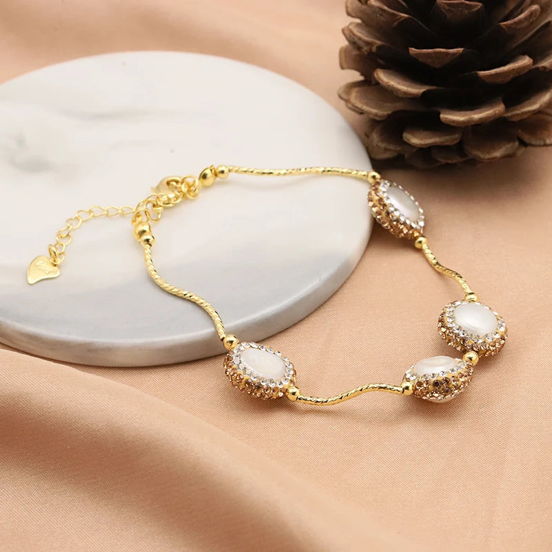 Luxury Baroque Pearl Zircon Bracelet Korean Fashion Jewelry