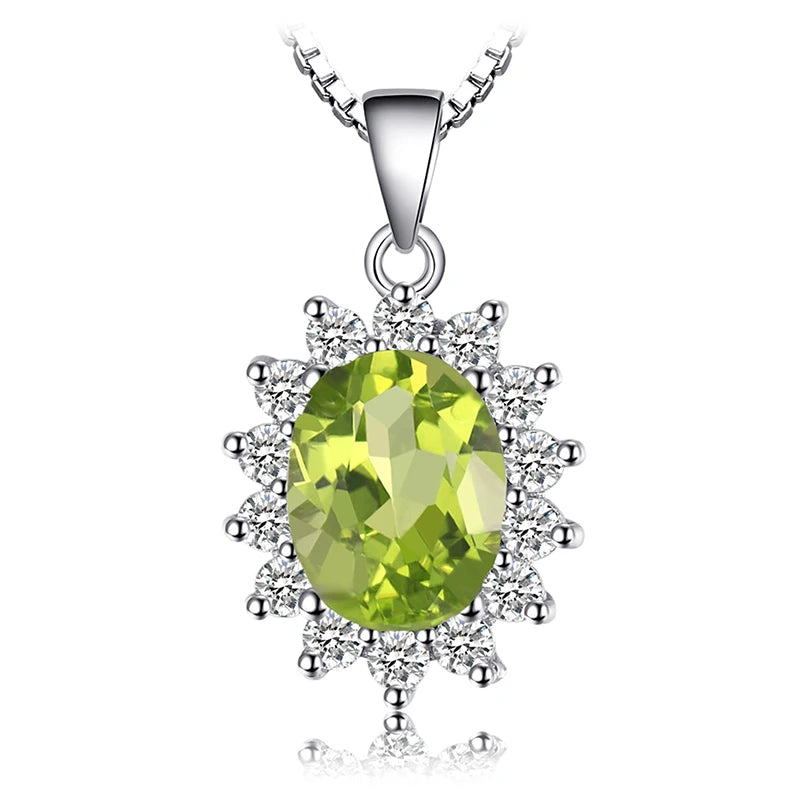 Diana Blue Sapphire Ruby Emerald Pendant – Sterling Silver (No Chain)