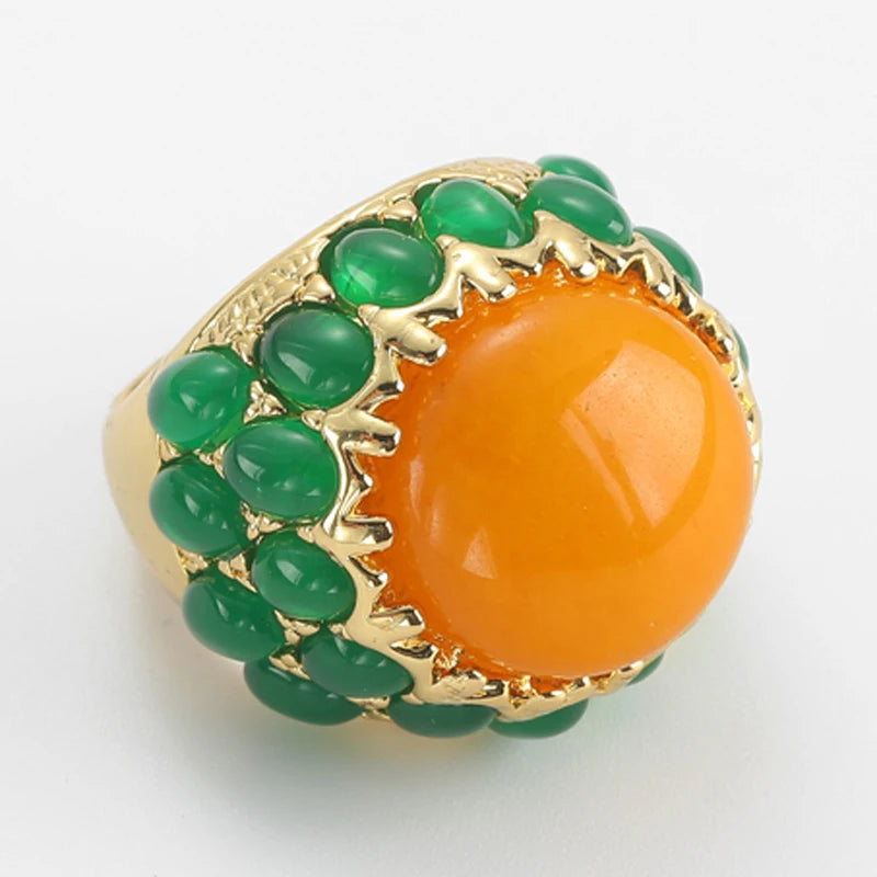 Vintage Orange Stone Ring – Summer Jewelry for Women
