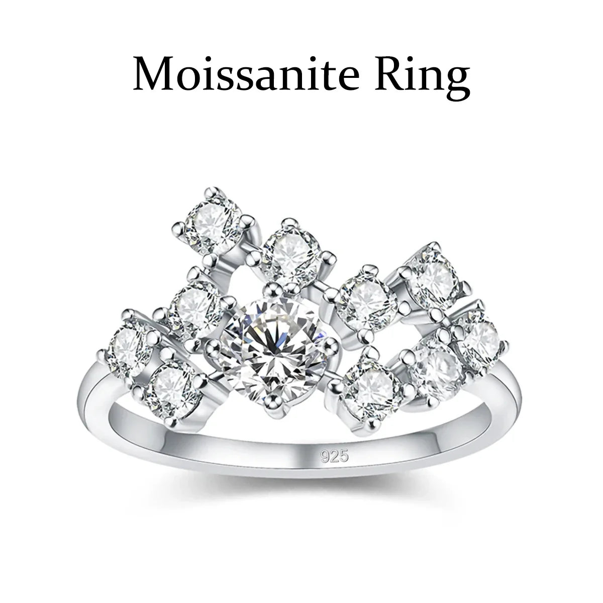 Luxury Moissanite Infinity Engagement Ring and Silver Wedding Band for Women