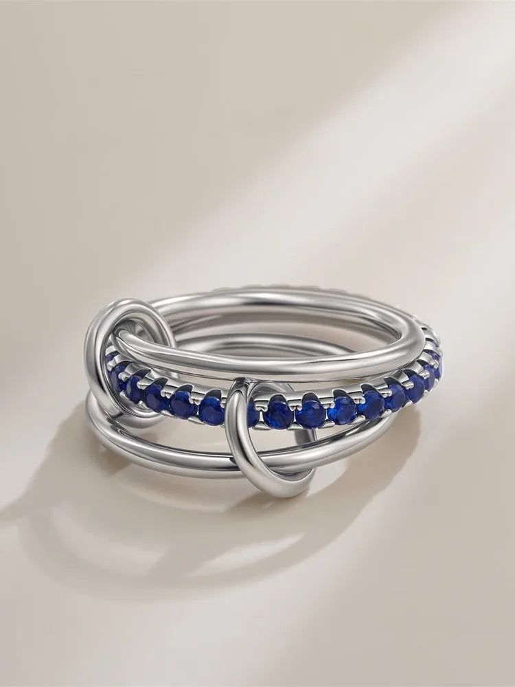 Luxury Gold Plated Cubic Zirconia Stackable Rings Set for Women