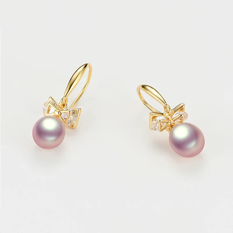 Butterfly Bow Pearl Dangle Earrings for Women Luxury Jewelry Gift