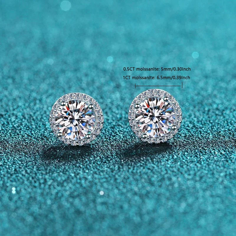 Sterling Silver 1ct Moissanite Earrings – Wedding, Party & Everyday Jewelry