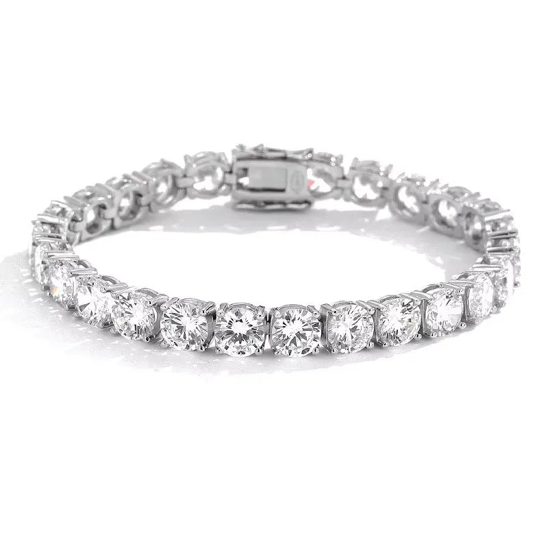 Moissanite Tennis Bracelet in White Gold Plated Sterling Silver