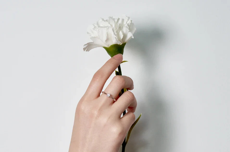 Luxury Moissanite Solitaire Engagement Ring in Sterling Silver