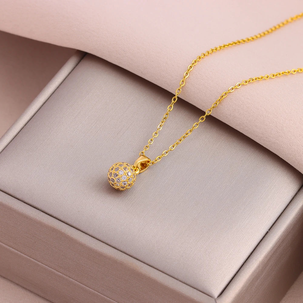 Gold Plated Stainless Steel Necklace for Women – Pendant Clavicle Chain