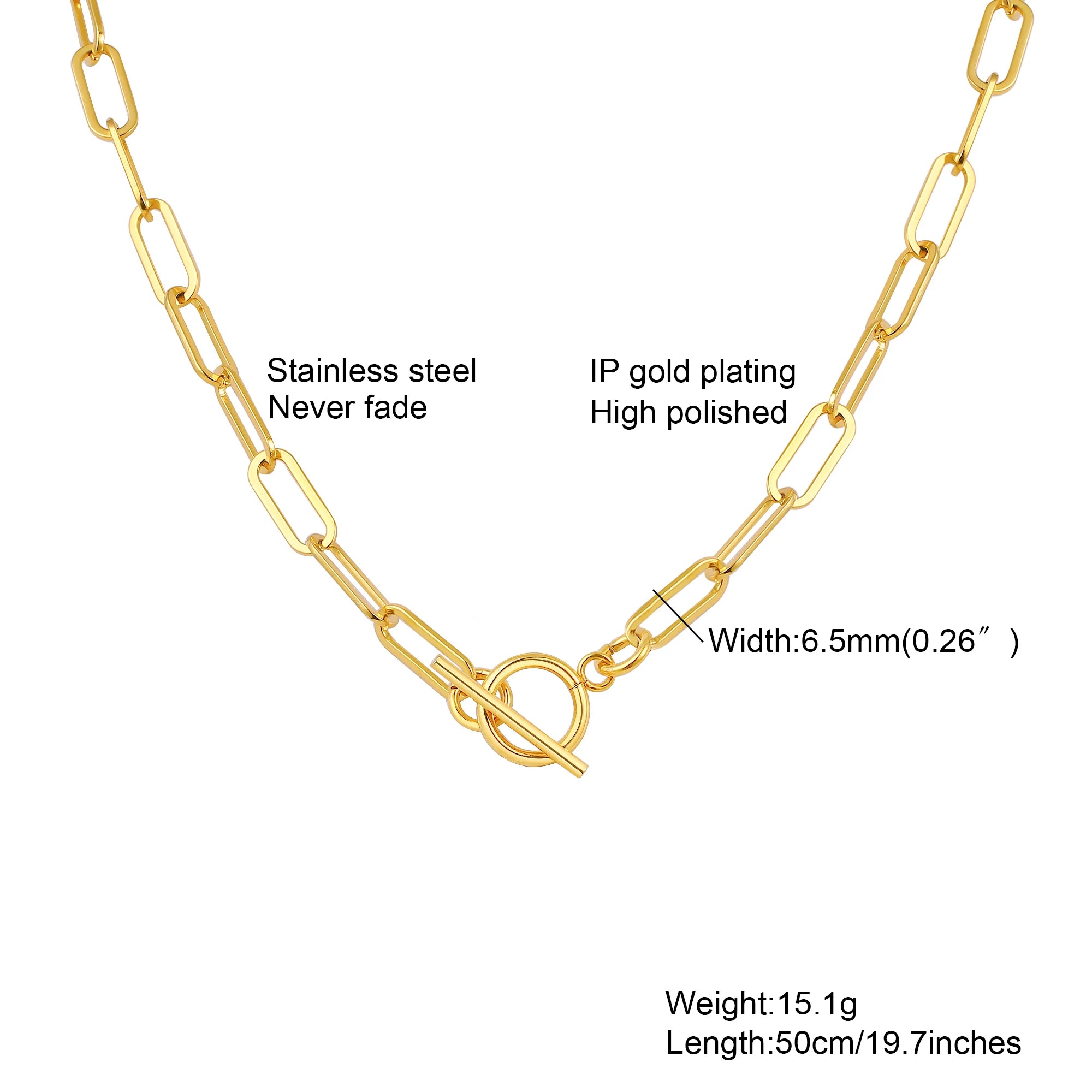Chunky Gold Oval Link Necklace – Women’s Minimalist Chain Choker