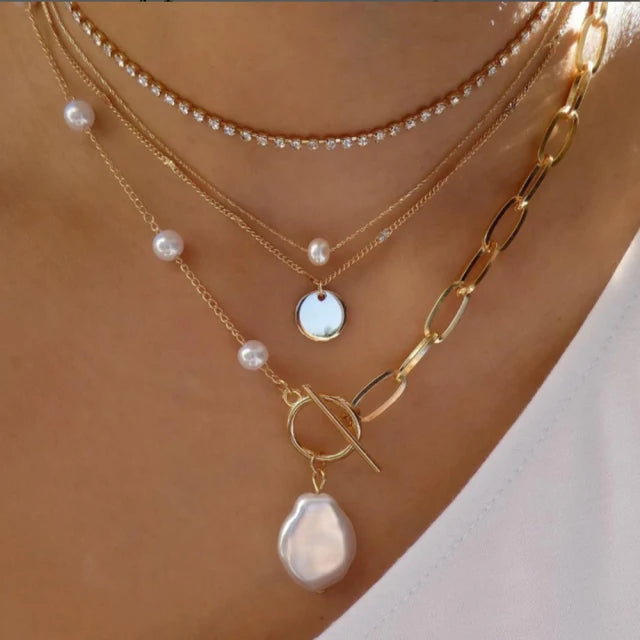 Multilayer Crystal Butterfly Heart Pendant Necklace for Women