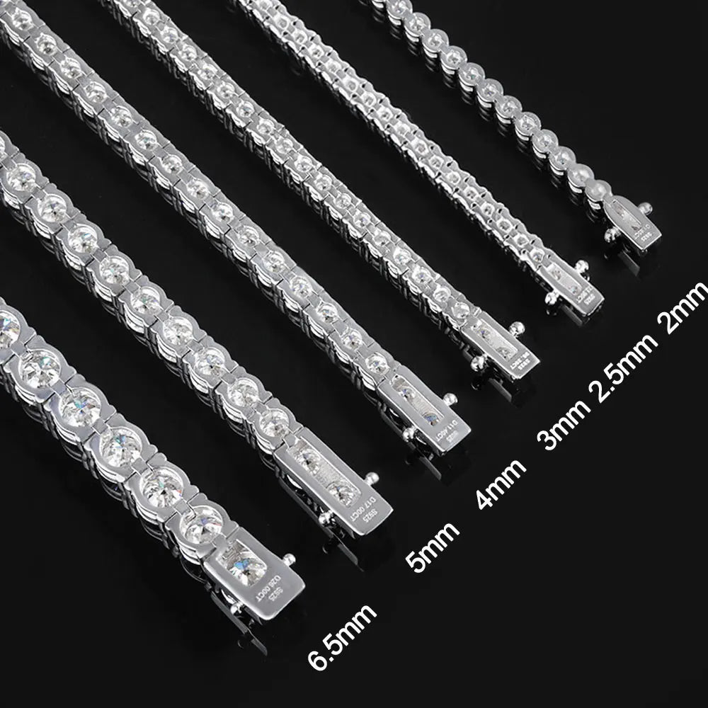 Moissanite Tennis Bracelet in White Gold Plated Sterling Silver