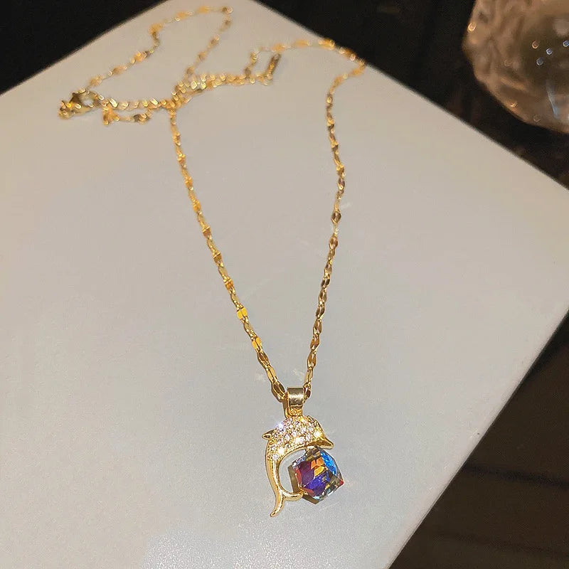 Pendant Stainless Steel Necklace – Korean Fashion for Women