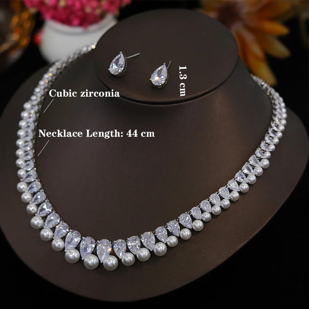 Pearl Choker Necklace Set for Women Bridal Wedding Jewelry Bridesmaid Gift