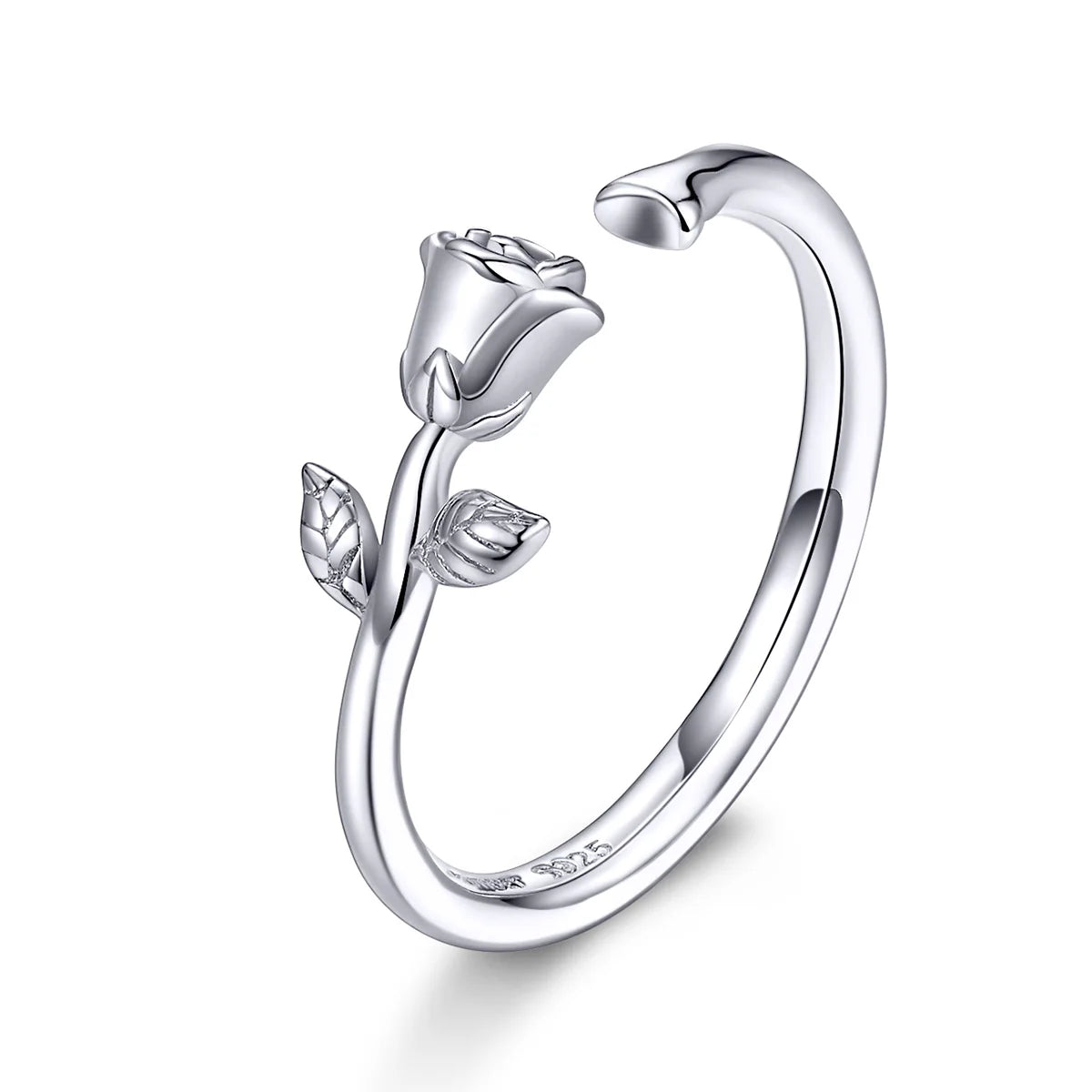Women’s Adjustable Sterling Silver Zircon Stackable Engagement Ring