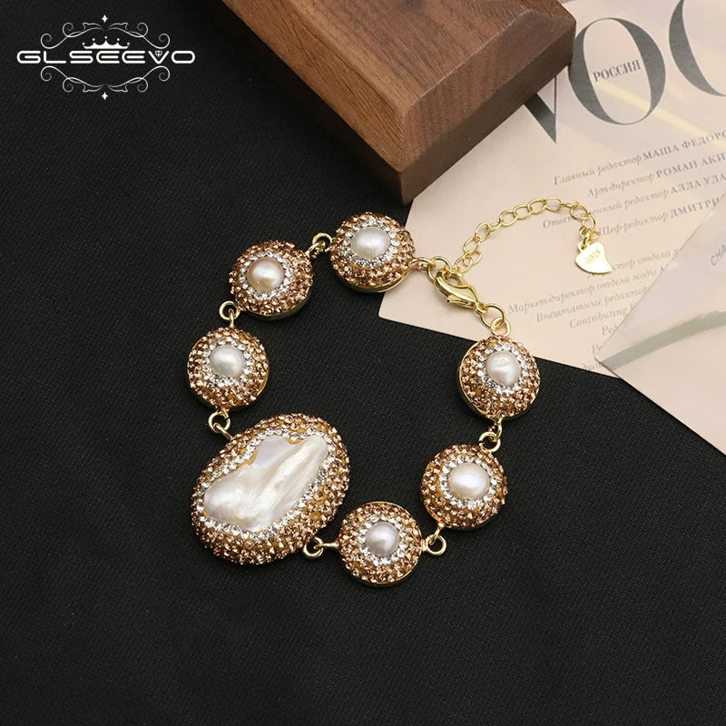 Luxury Baroque Pearl Zircon Bracelet Korean Fashion Jewelry