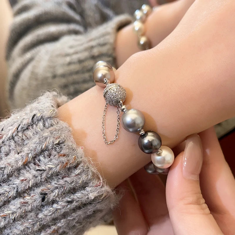 Luxury Color Pearl Bead Bracelet – Magnetic Clasp Jewelry