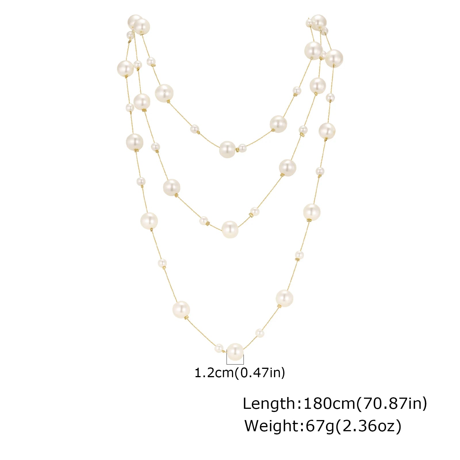 Blue CZ Layered Long Necklace – Sweater Chain for Women