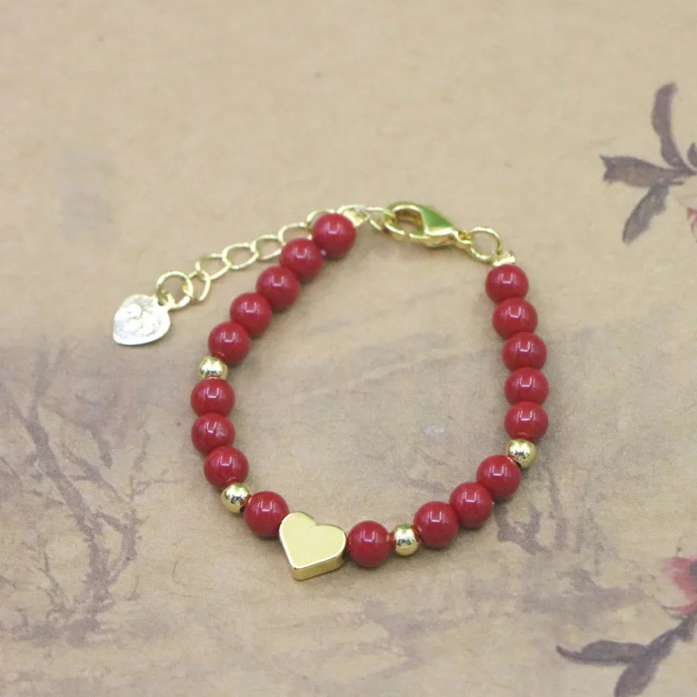 Vintage Stone Baby Bracelet Luxury Western Girl's Jewelry