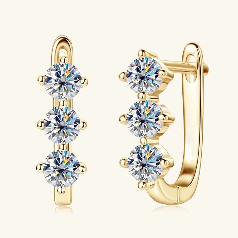 Moissanite Stud Earrings in 925 Silver | Elegant Men’s and Women’s Jewelry