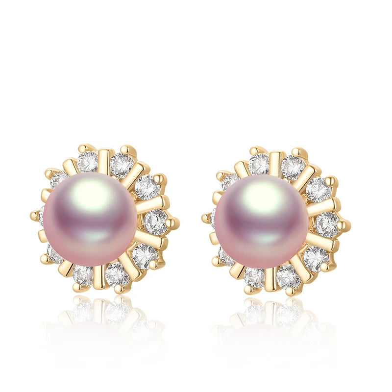 Natural Freshwater Pearl Earrings for Women – Elegant Jewelry Gift