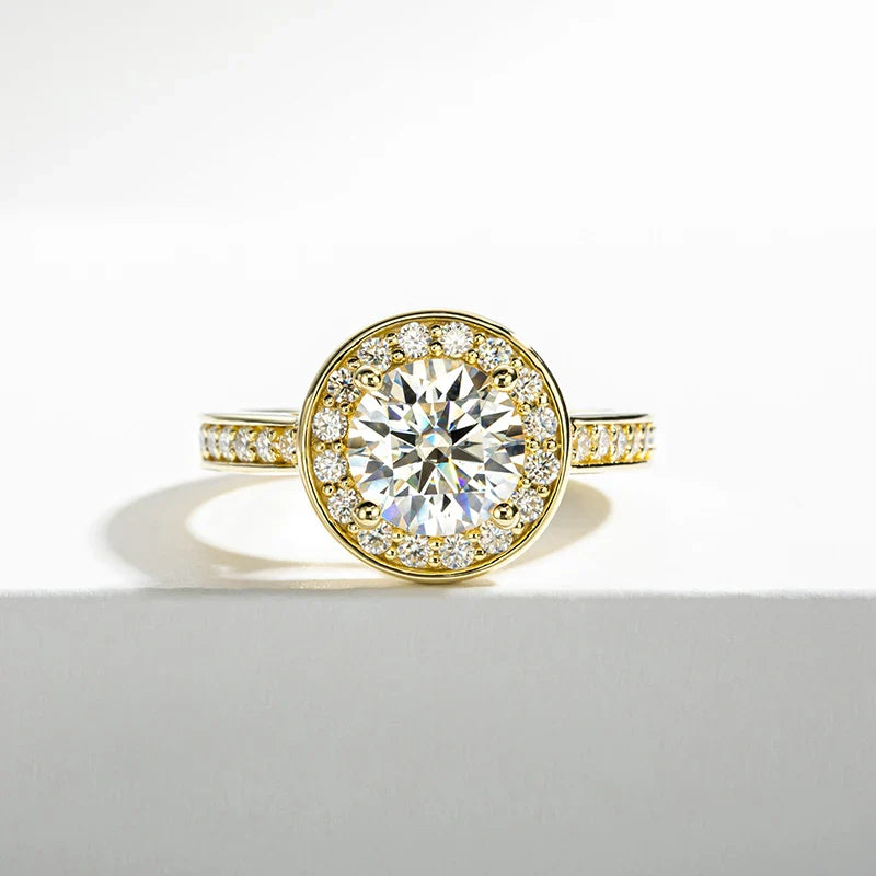 Luxury Moissanite Engagement Ring – Sterling Silver Wedding Band