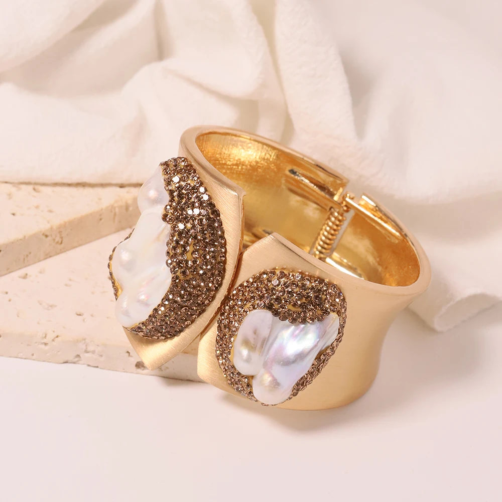 Luxury Baroque Pearl Zircon Bracelet Korean Fashion Jewelry